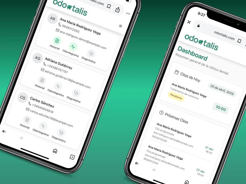 Muestra de caracteristicas de Odontalis