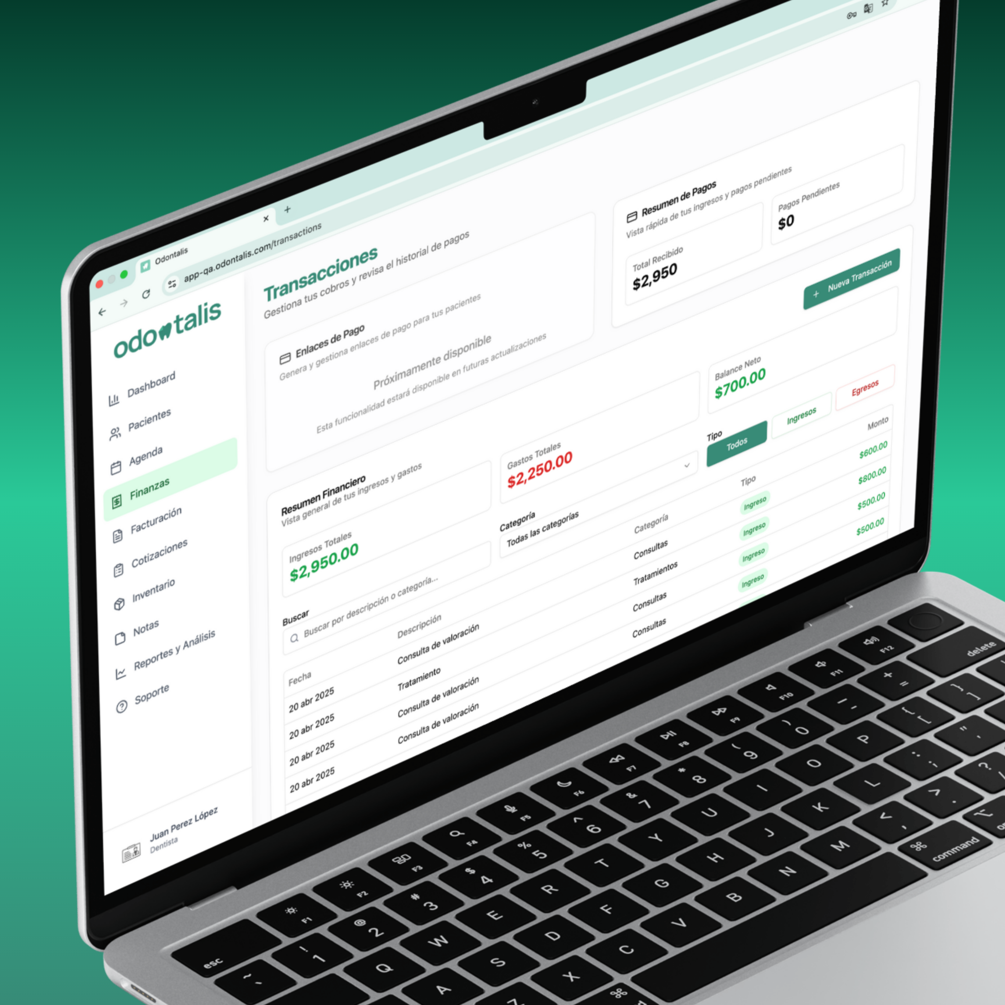 Odontalis interface preview